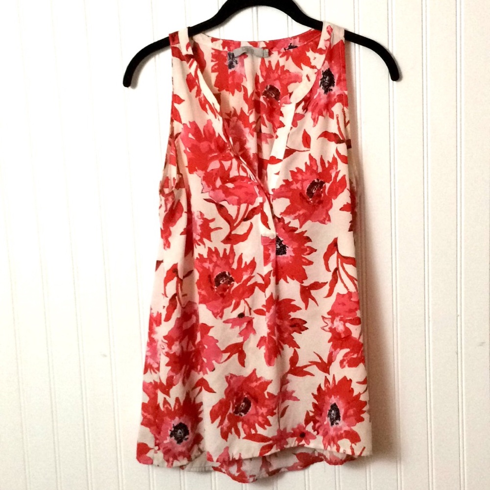 Floral coral top